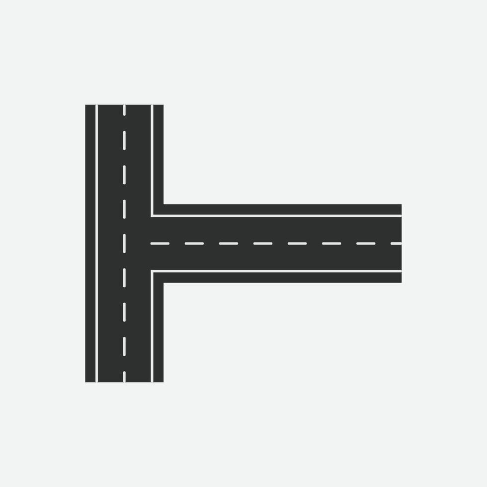Three way junction illustration icon vector