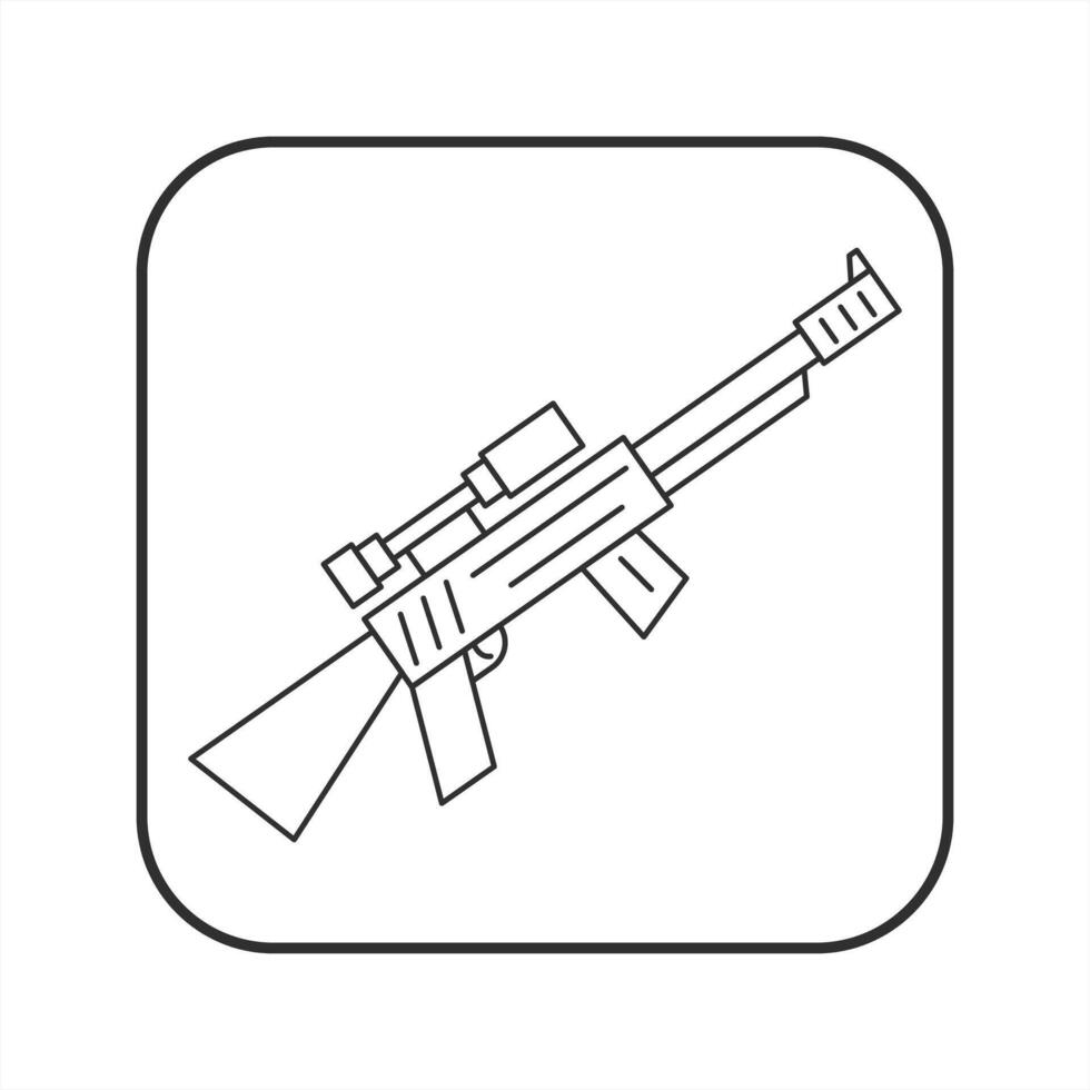 AK47 weapon line icon vector