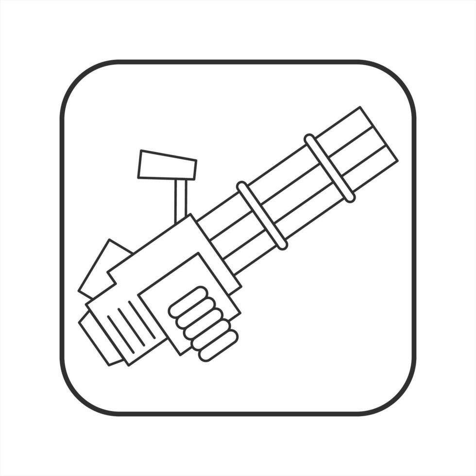Machine gun weapon line icon vector