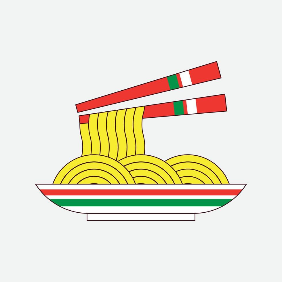 Fried noodles Illustration vector