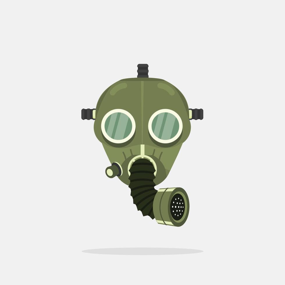 gas mask army logo, illustration of army respiratory protection from bad air with circulation hose vector