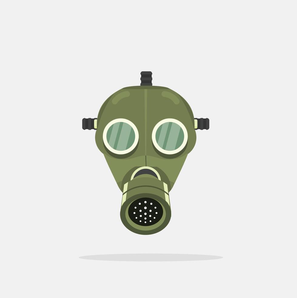 army gas mask logo, illustration of army respiratory protection from bad air with 1 circulation in the middle vector
