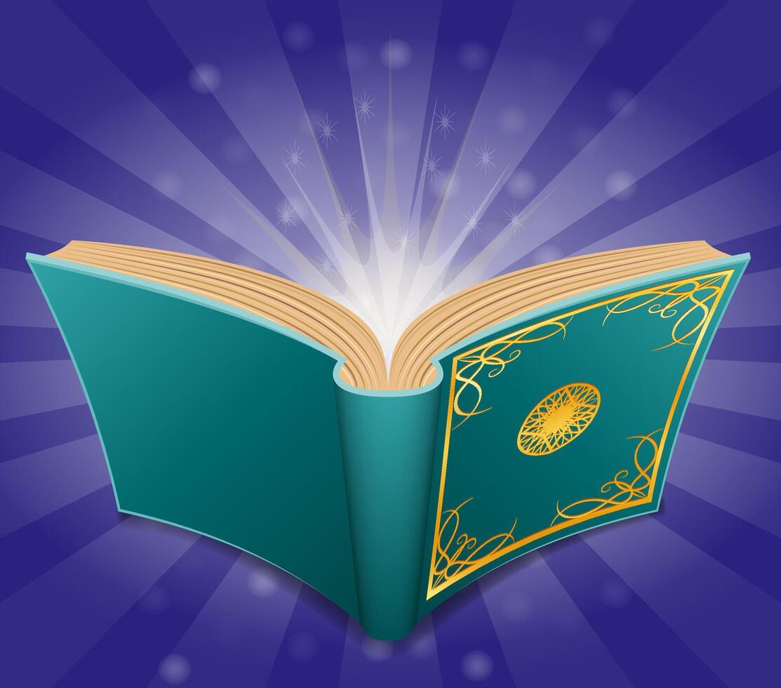 magic book keeper of magical information on paper cartoon stock illustration isolated on white background vector