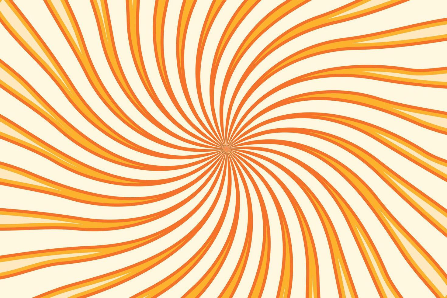 Caramel swirl background. Candy rays. Retro psychedelic ornament vector
