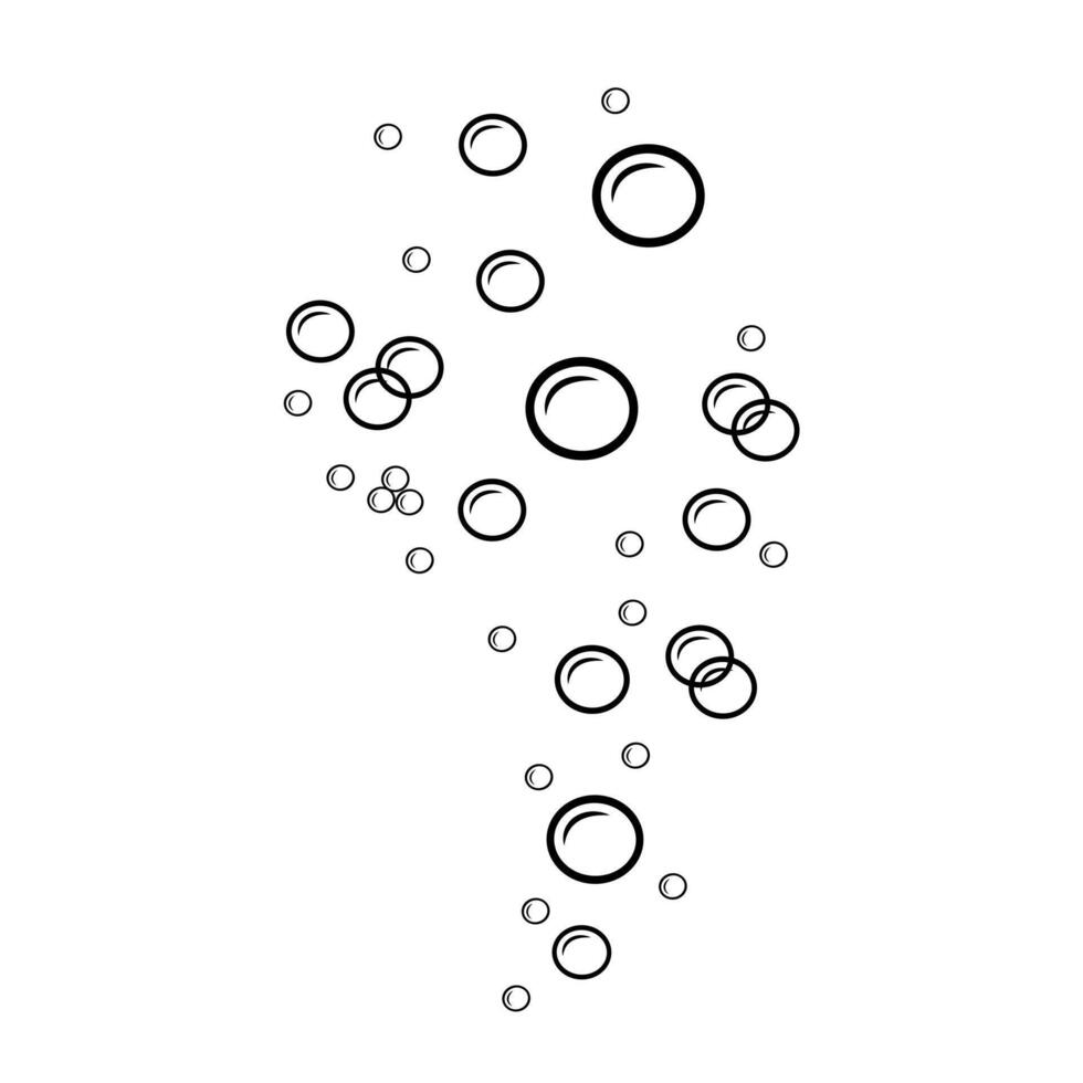 Linear illustration of soap bubbles. Air bubbles in doodle style isolated on white vector
