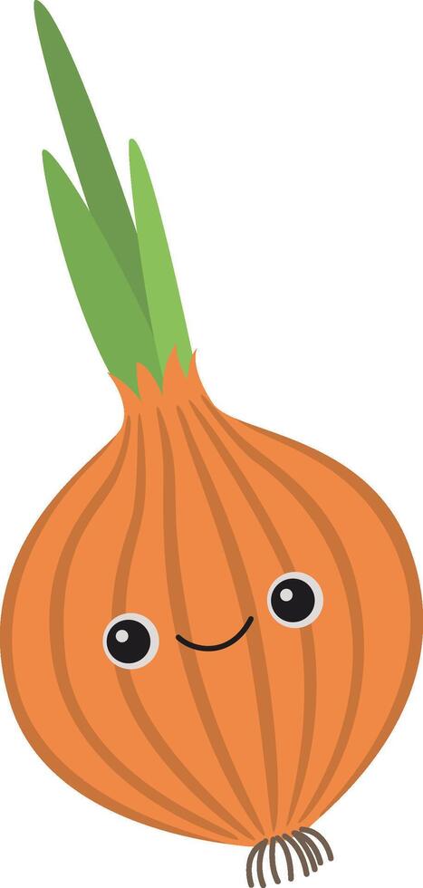 Cute onion with smiling face vector