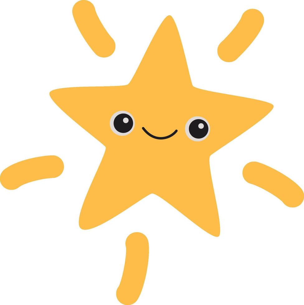 Cute star with smiling face vector