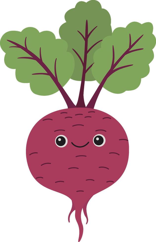 Cute beet with smiling face vector