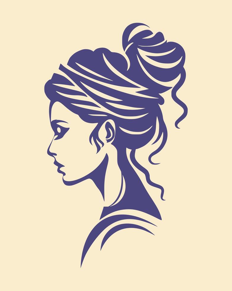 woman silhouette logo feminine beauty illustration clip art spa wellness cosmetic symbol editable vector