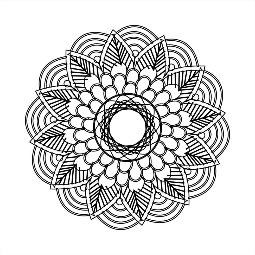 Black and white mandala background with ornament vector