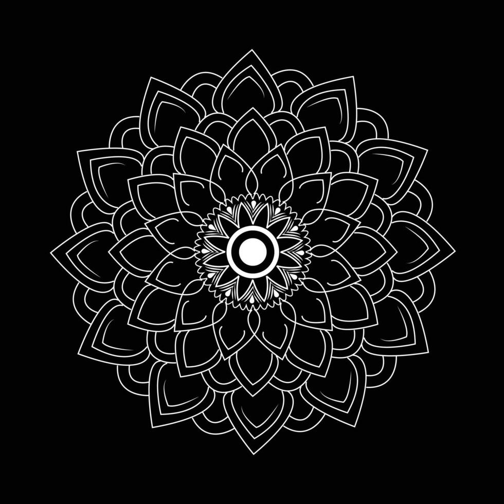 Black and white mandala background with ornamental design vector