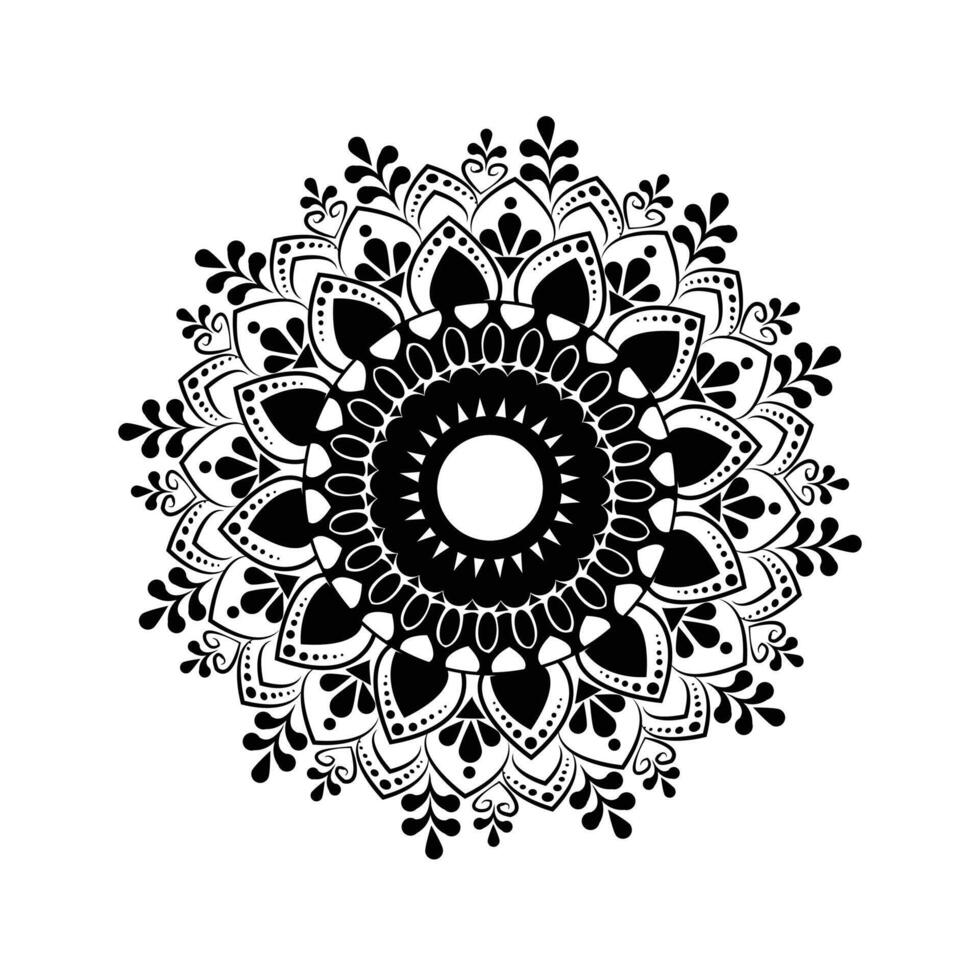 New Black and white mandala background with ornament vector