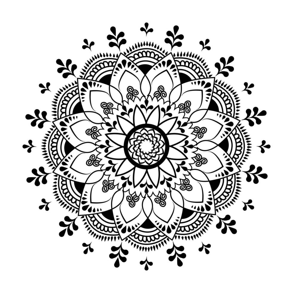 Black and white mandala background with ornament design vector