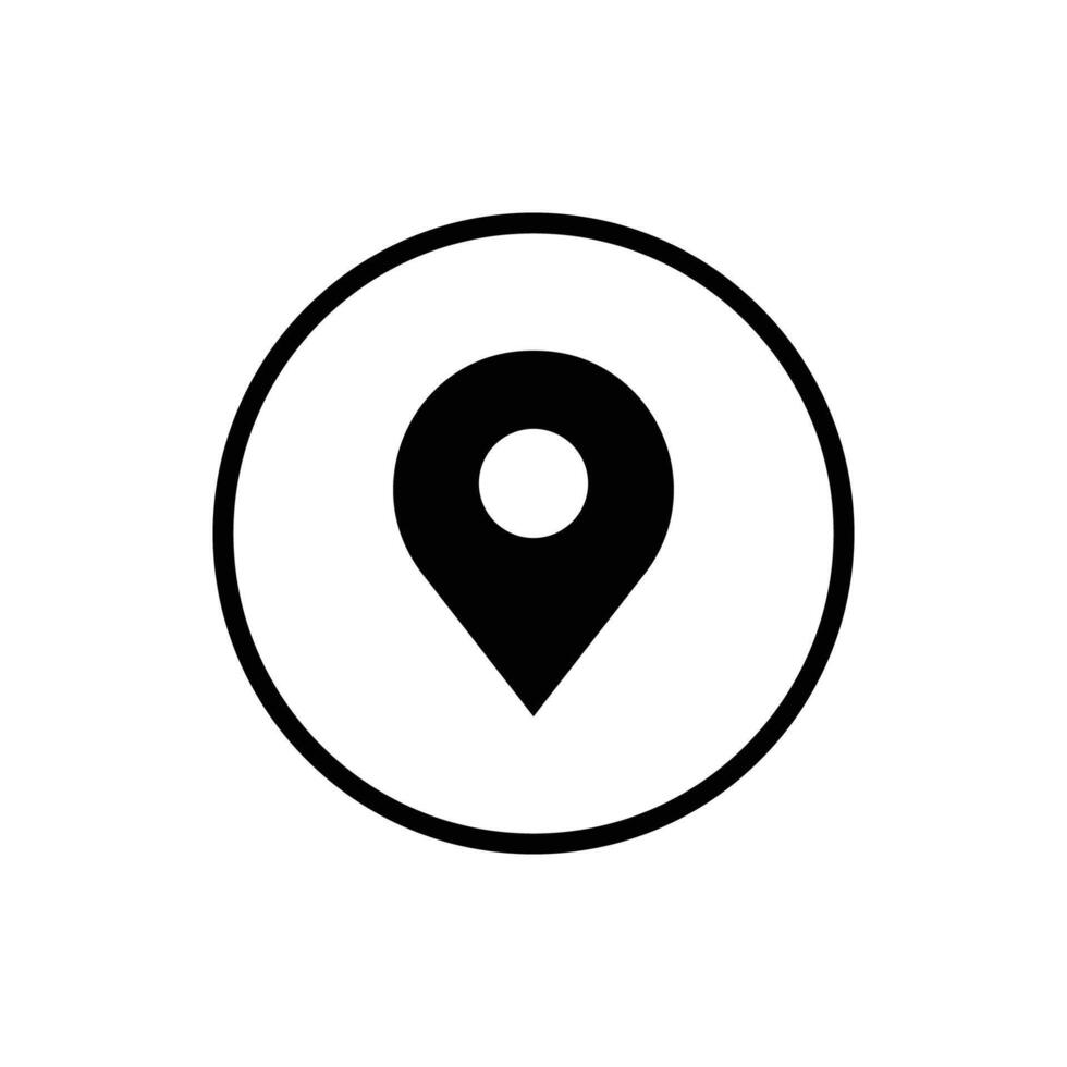 Round Loction icon Black Design vector