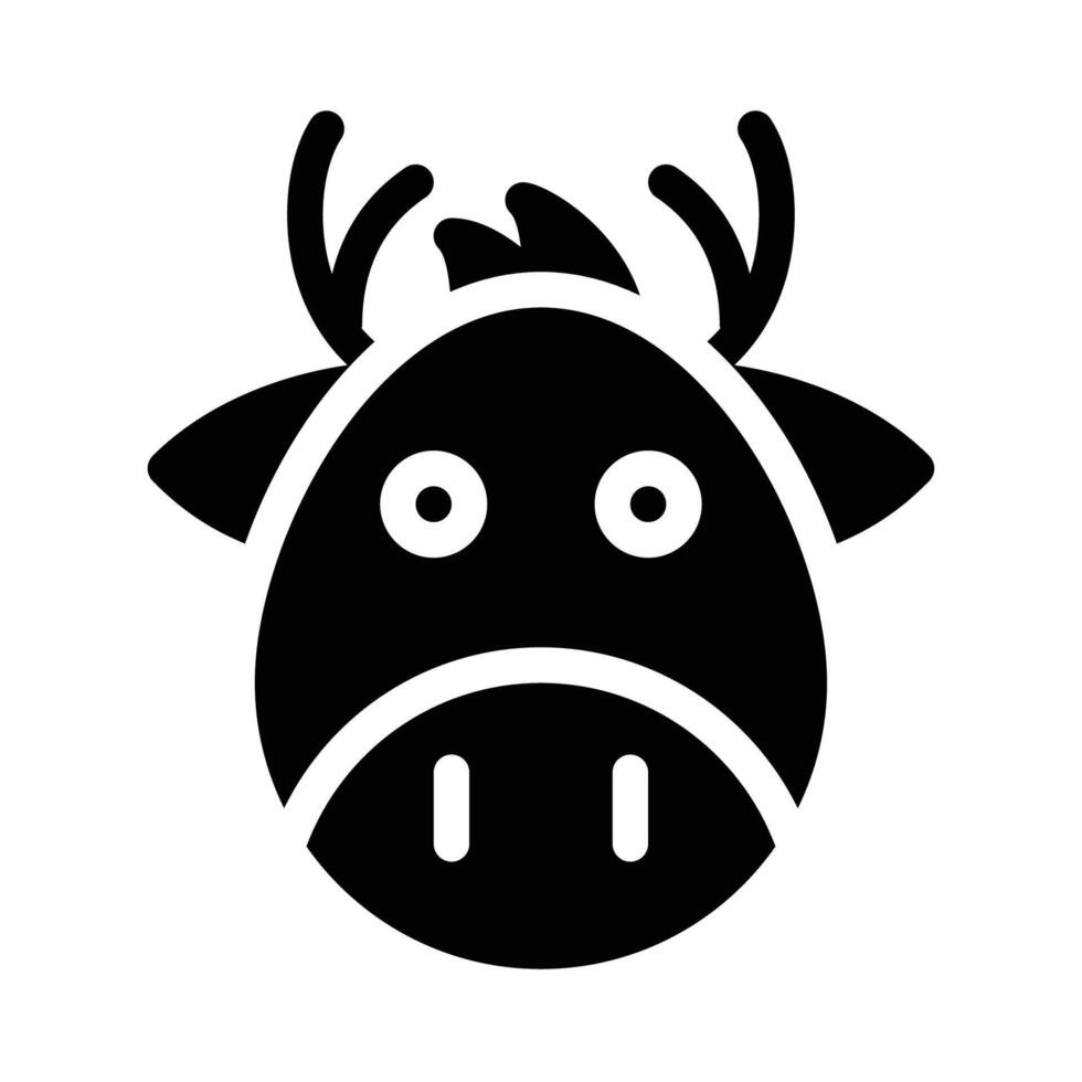 Christmas Reindeer Black Flat Icon vector