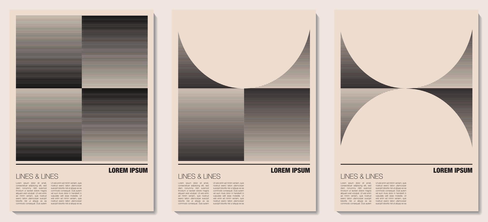 Set of minimalist geometric posters vector