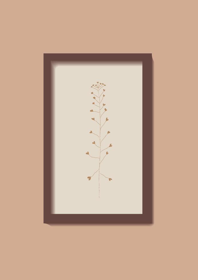 Frame with neutral colored herbs vector