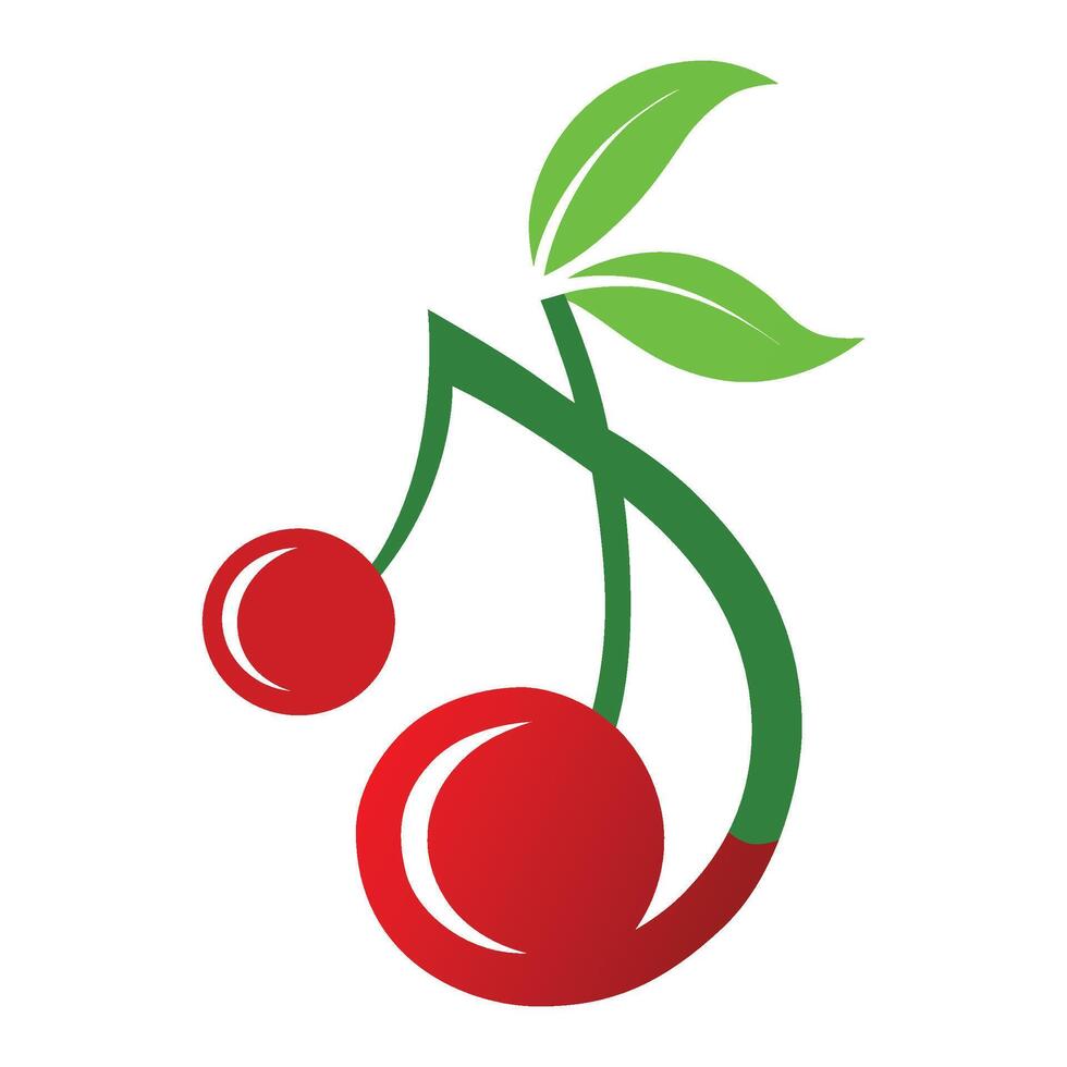 Graphic Design abstract cherry musical note logo icon vector