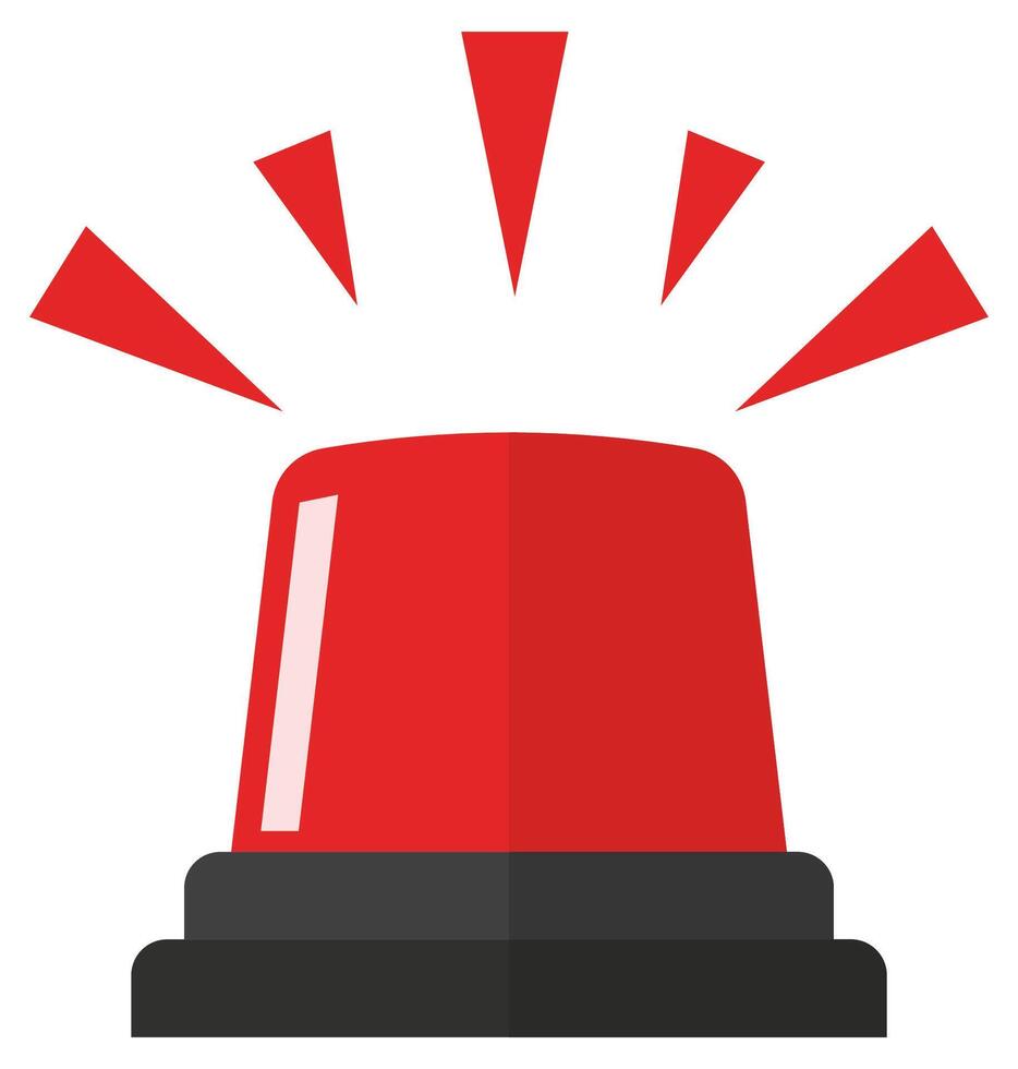 Siren icon in flat style isolated on white background. vector