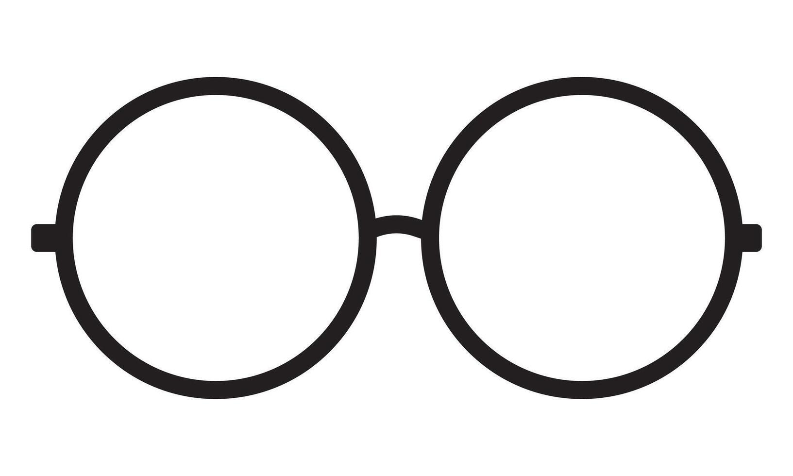Round glasses flat icon isolated on white background. vector