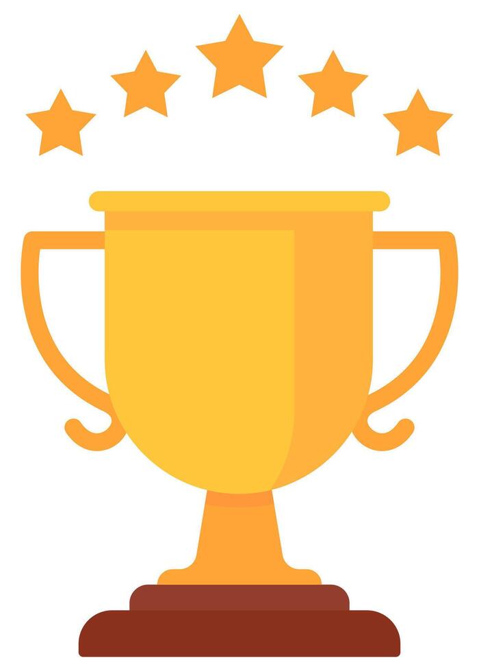 Champions cup trophy flat icon isolated on white background. vector