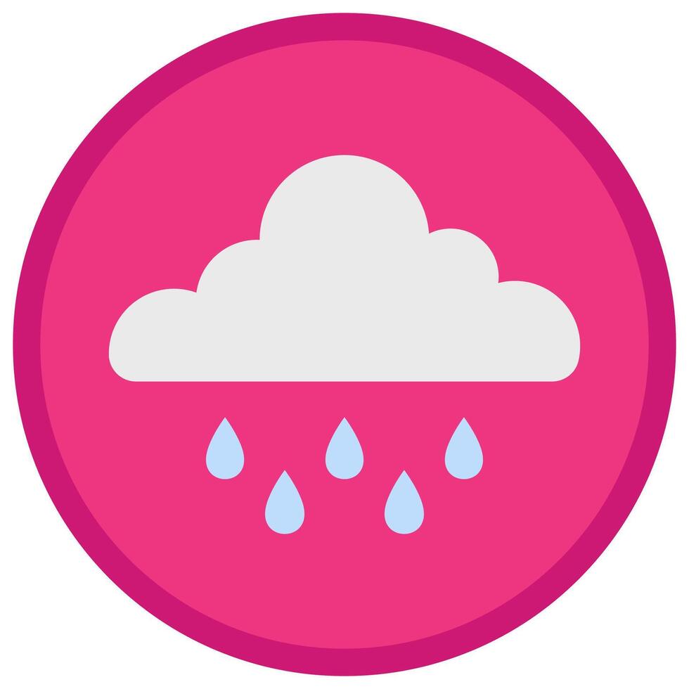 Cloud with rainy weather flat icon isolated on white background. vector
