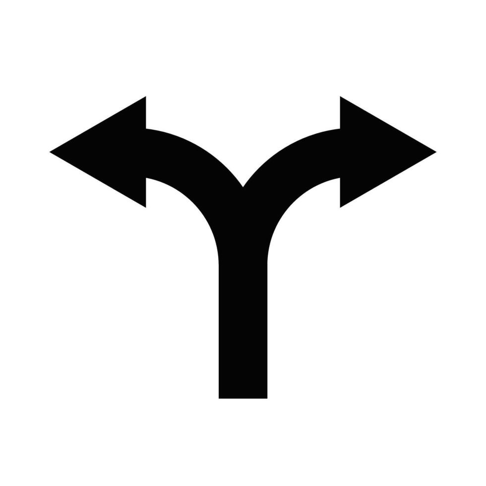 Illustration of a two-way arrow icon. Perfect for representing direction, decision making, and navigation concepts. Editable stroke. vector