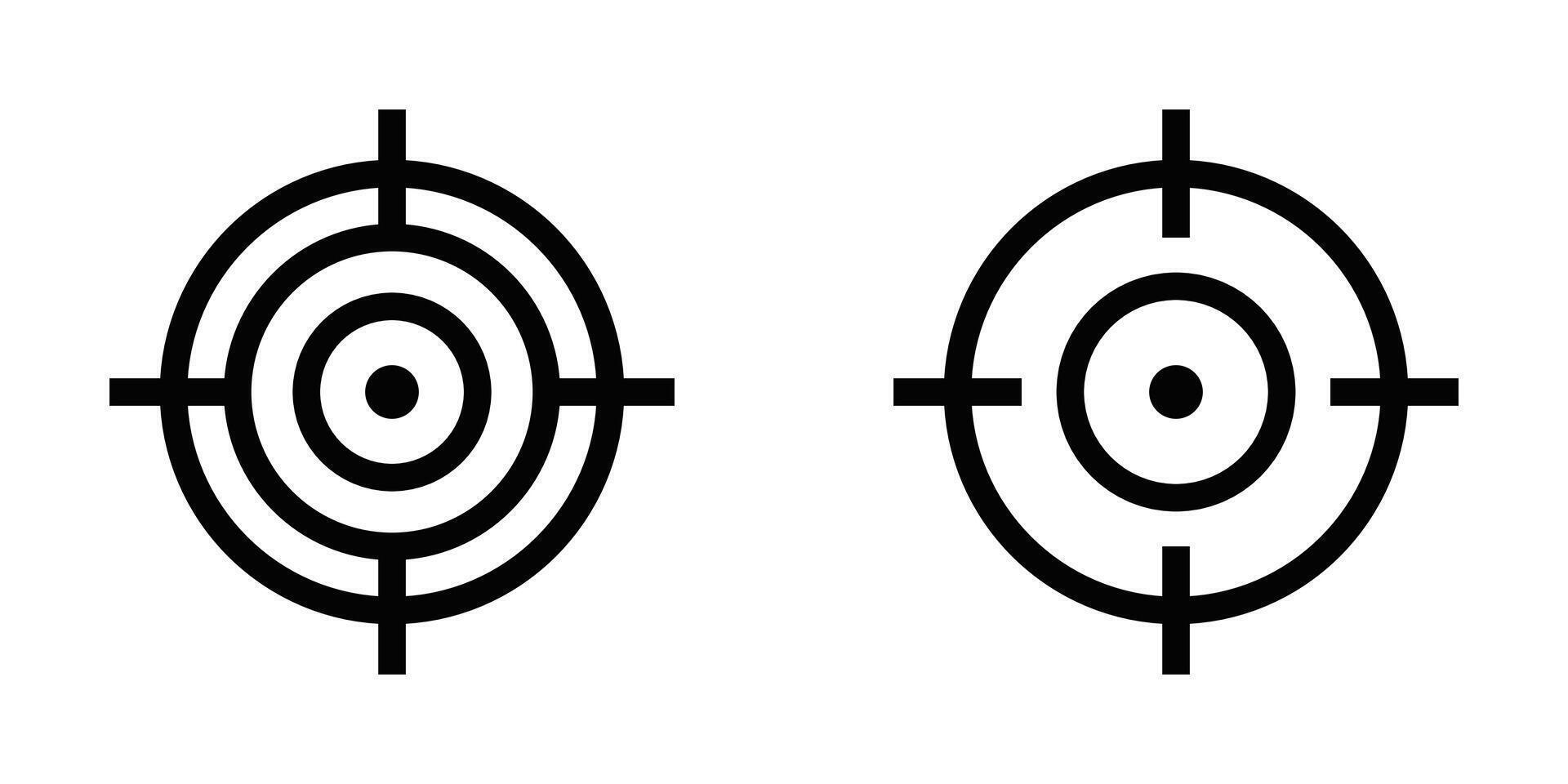 Illustration of two target icons. Perfect for representing precision, aim, and goal setting in designs related to sports or business. Editable stroke. vector
