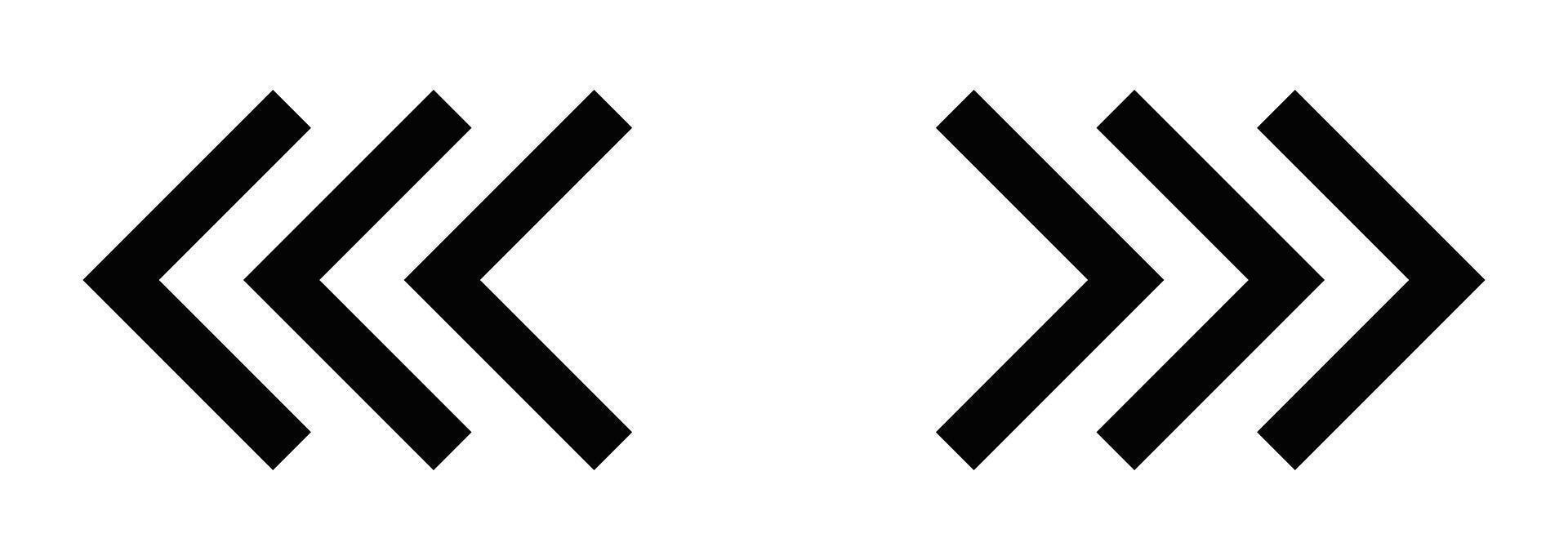 Illustration of chevron arrows in black and white. Perfect for navigation, direction, and interface designs. Editable stroke. vector