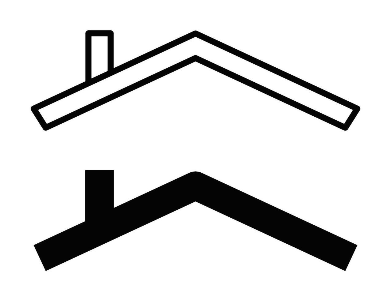 Illustration of a house icon in black and white. Perfect for real estate, construction, and home-related designs. Editable stroke. vector