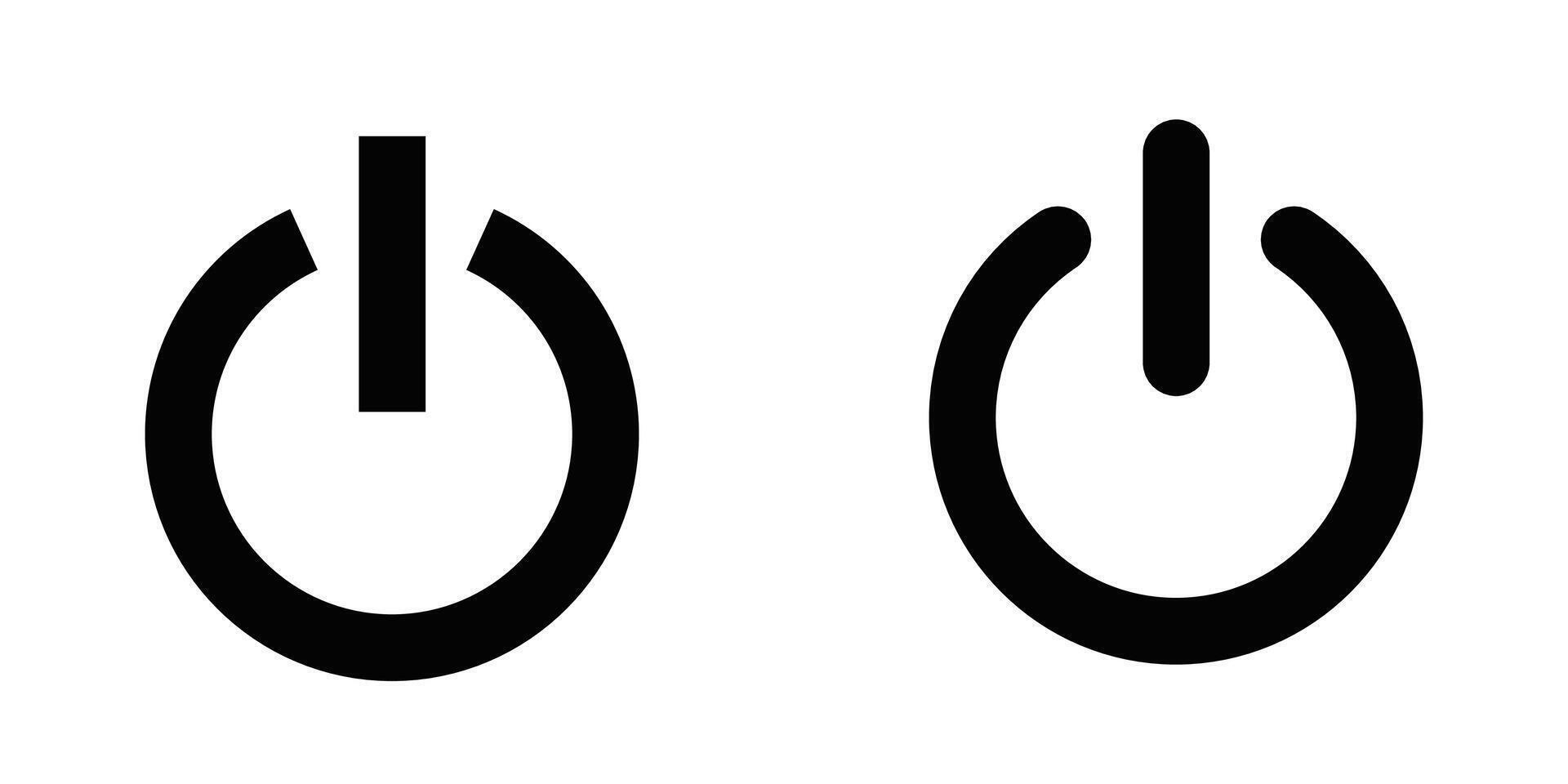 Illustration of two power button icons. Perfect for representing technology, electronics, and interface controls. Editable stroke. vector