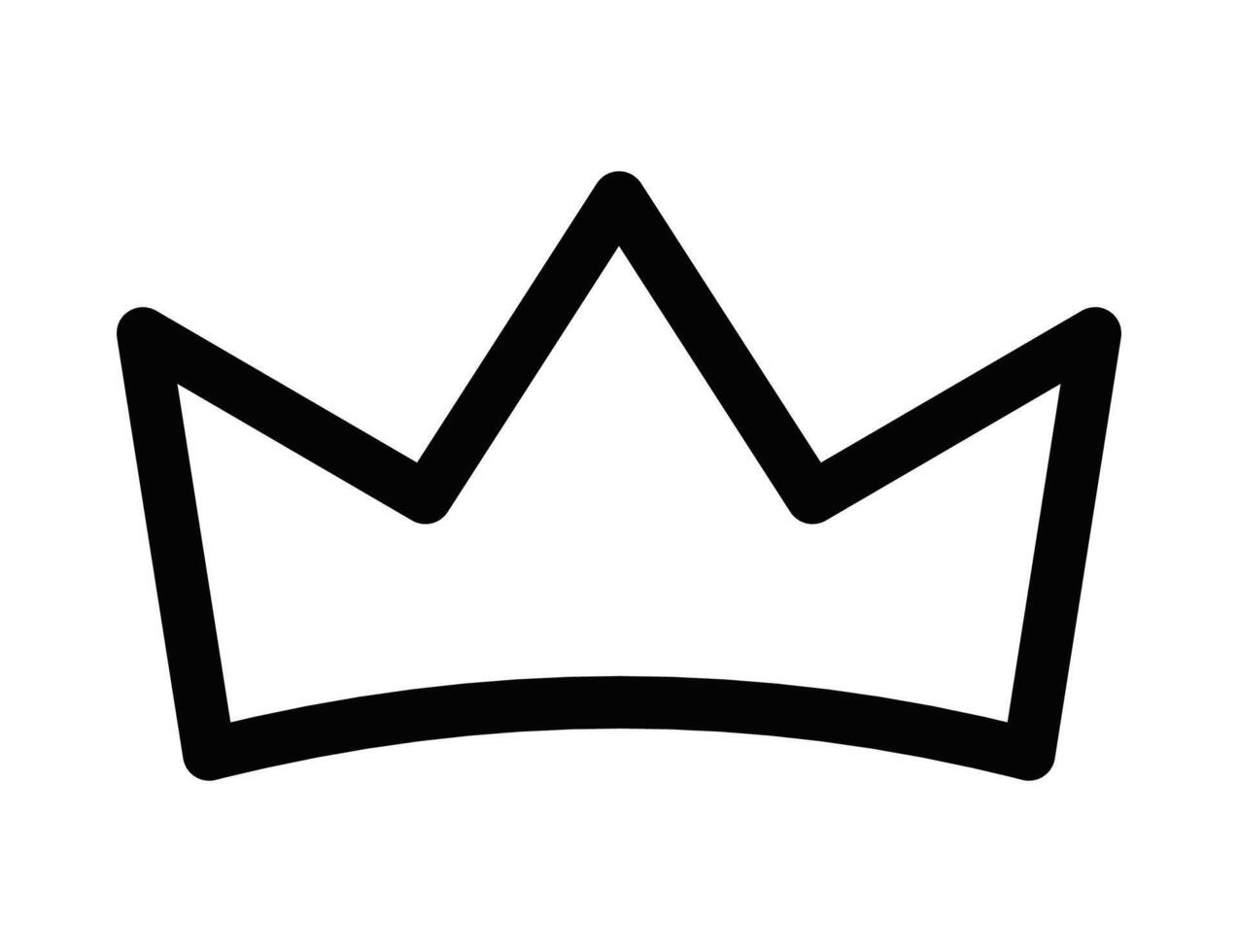 Illustration of a simple crown icon in black and white. Perfect for royalty, luxury, and leadership-related designs. Editable stroke. vector