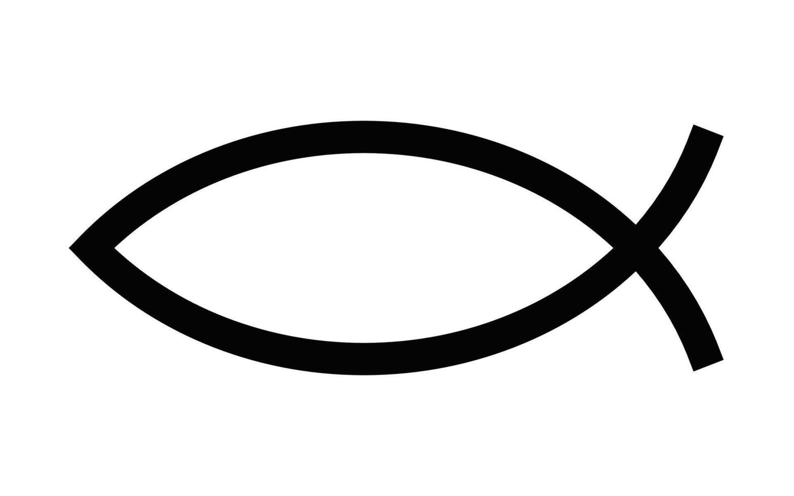Illustration of a Christian fish symbol icon. Ideal for representing Christianity, faith, and religion concepts. Editable stroke. vector