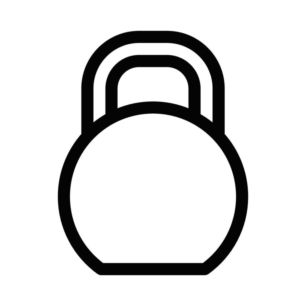 Illustration of a kettlebell icon in a simple black and white design. Editable stroke. vector