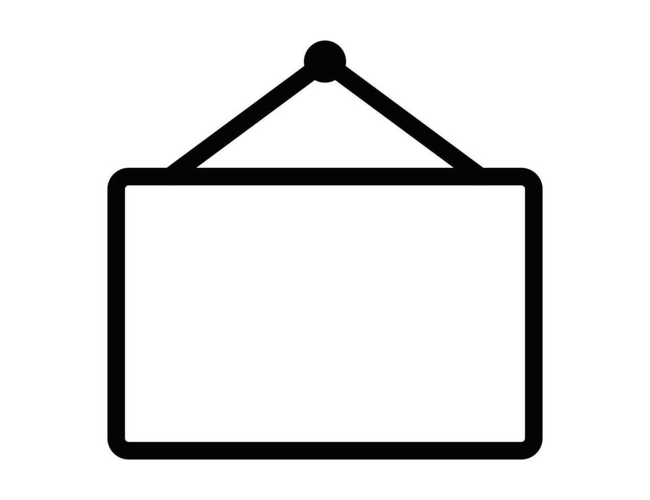 Illustration of a hanging signboard icon. Picture frame icon. Editable stroke. vector