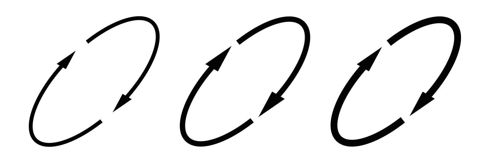 Spin arrow outline icon. Editable stroke. vector