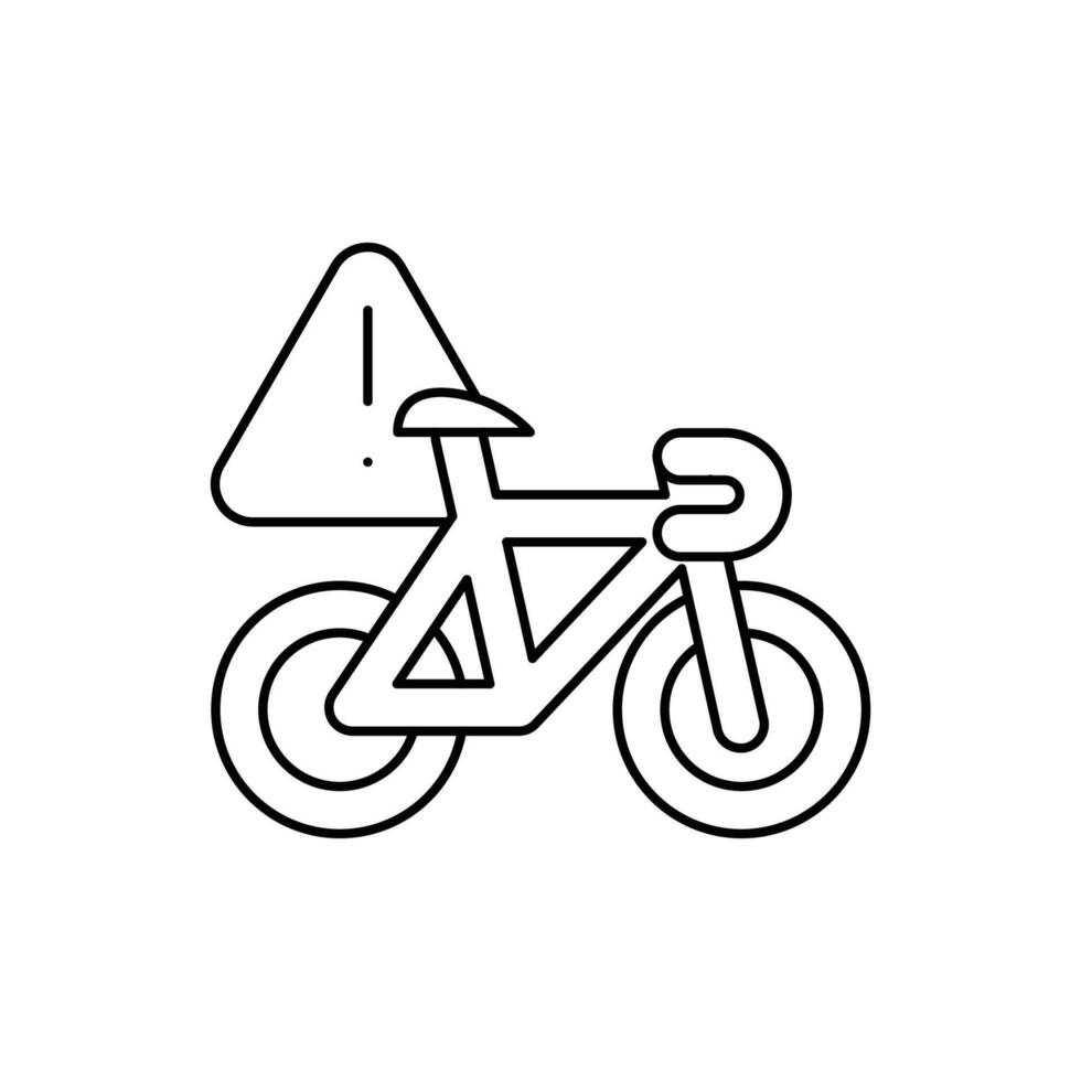 watch out for cyclist thin outline icon design good for web or mobile app vector