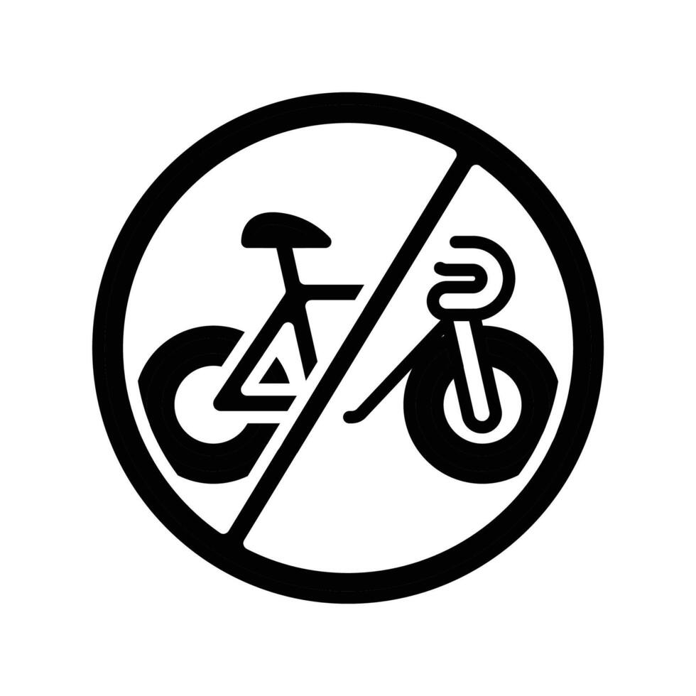 no bicycle allowed solid icon design good for web or mobile app vector