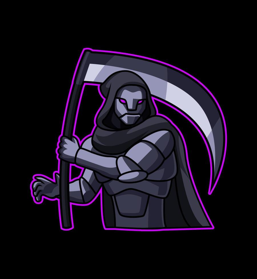Reaper cyberpunk logo vector