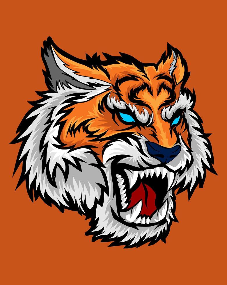 Tiger roar head high quality pro vector