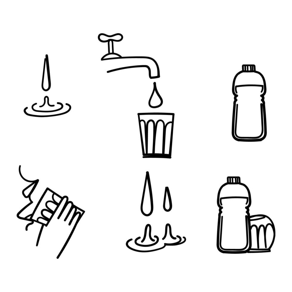 water bottle, and water bottle icon set vector