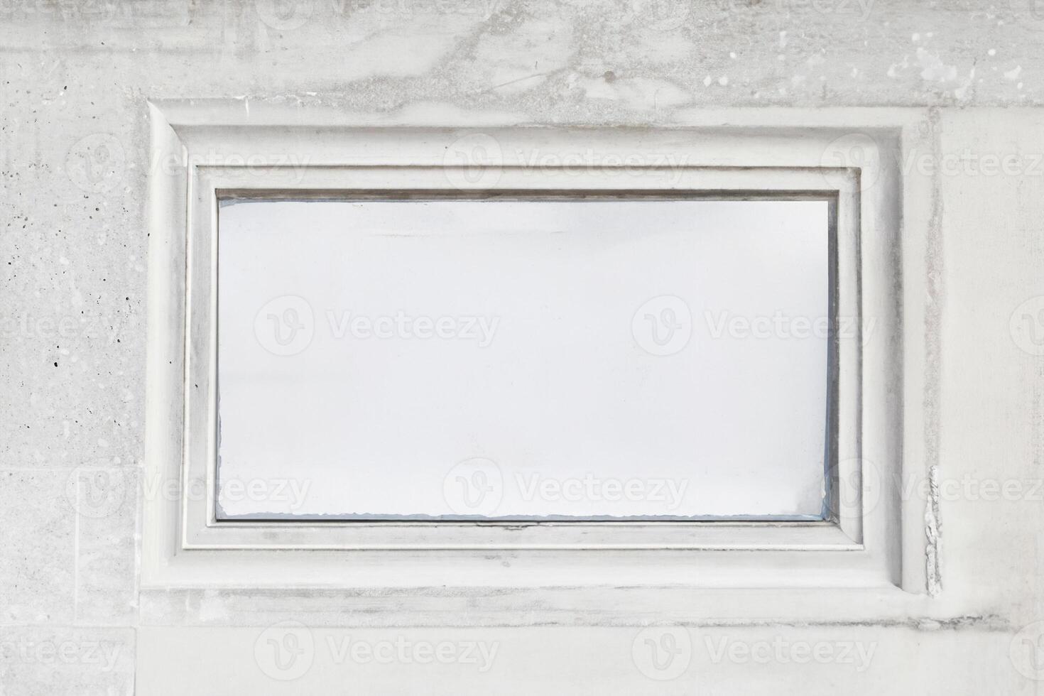 Blank Metal Memorial Plate on Concrete Pedestal photo