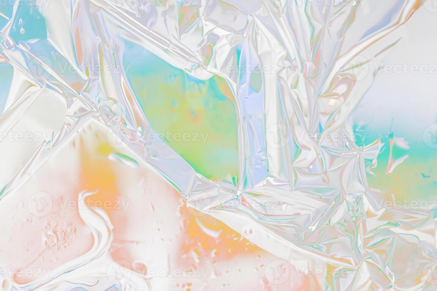 Close-Up of Glued Hologram Texture on Reflective Surface photo