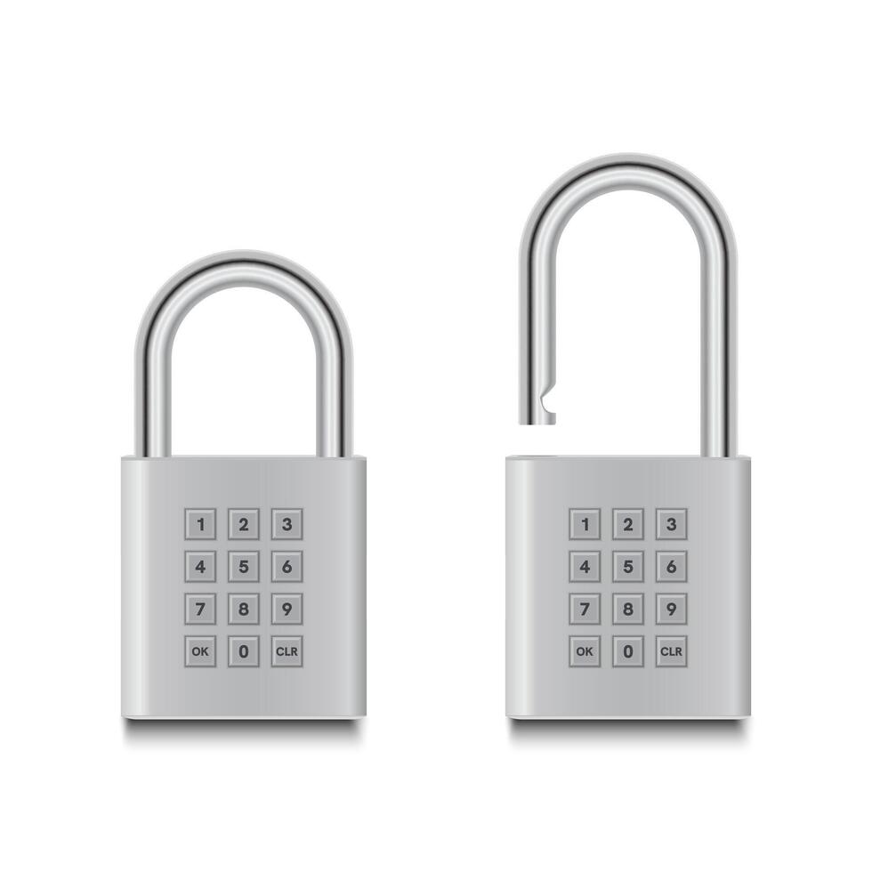 Padlock combination design isolated on white background. Illustration EPS 10. vector