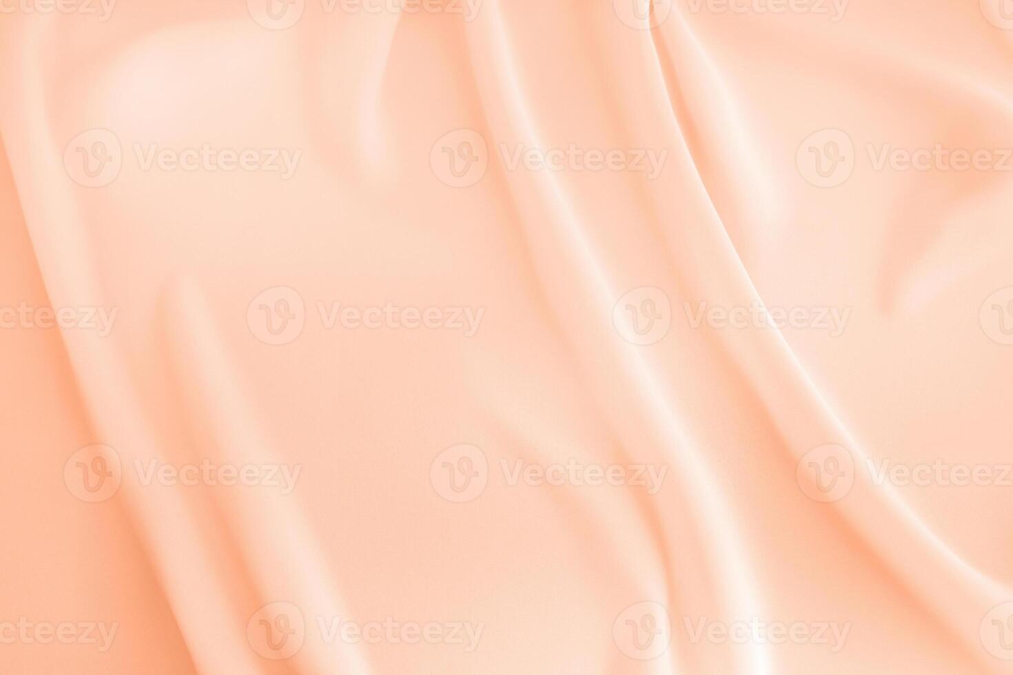 Elegant Peach Fuzz Silk Fabric with Soft Pleats - Ideal for Designer Text Mockups, Luxury Cards, and Retro Backgrounds photo