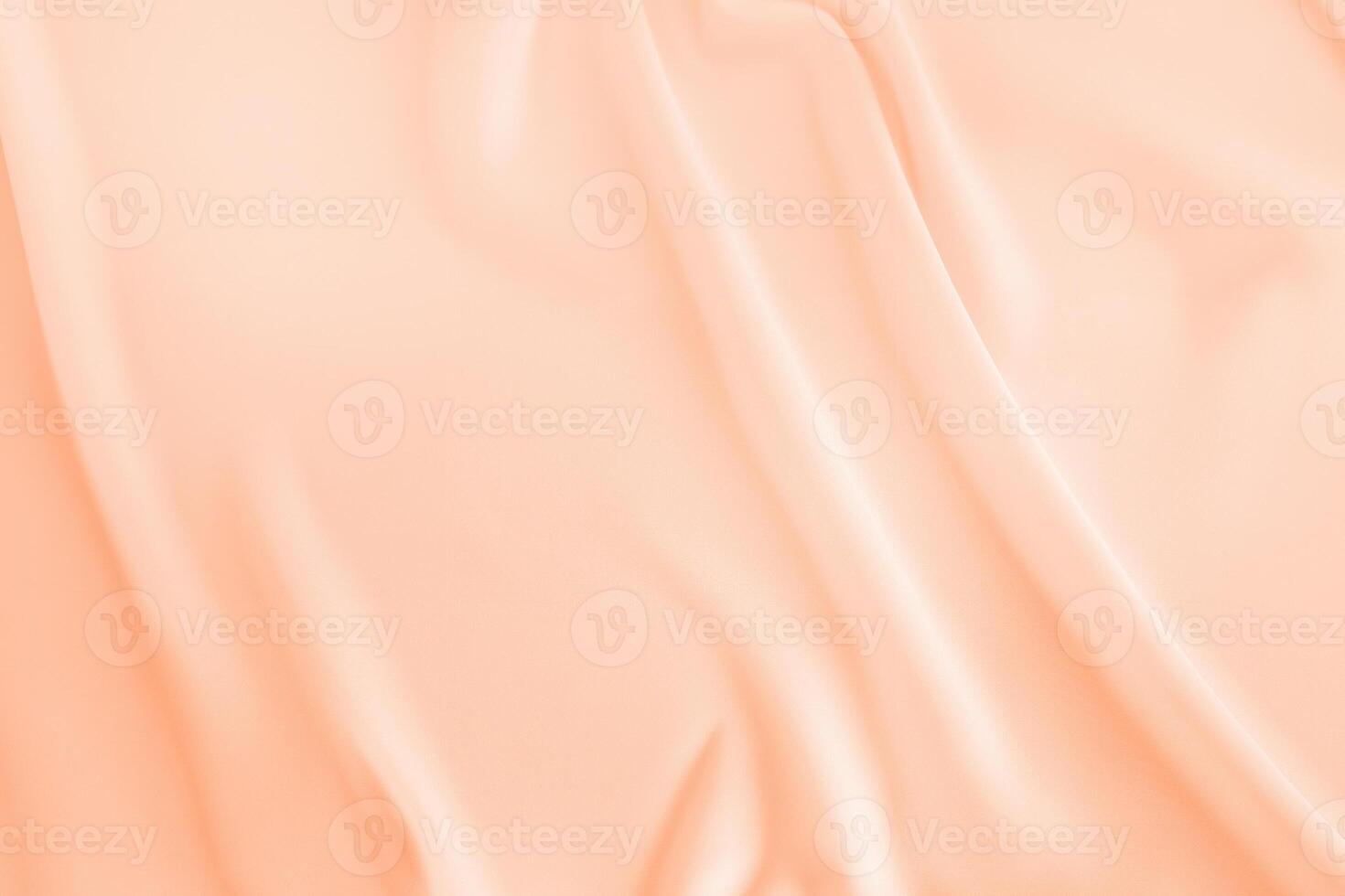 Elegant Peach Fuzz Silk Fabric with Soft Pleats - Ideal for Designer Text Mockups, Luxury Cards, and Retro Backgrounds photo