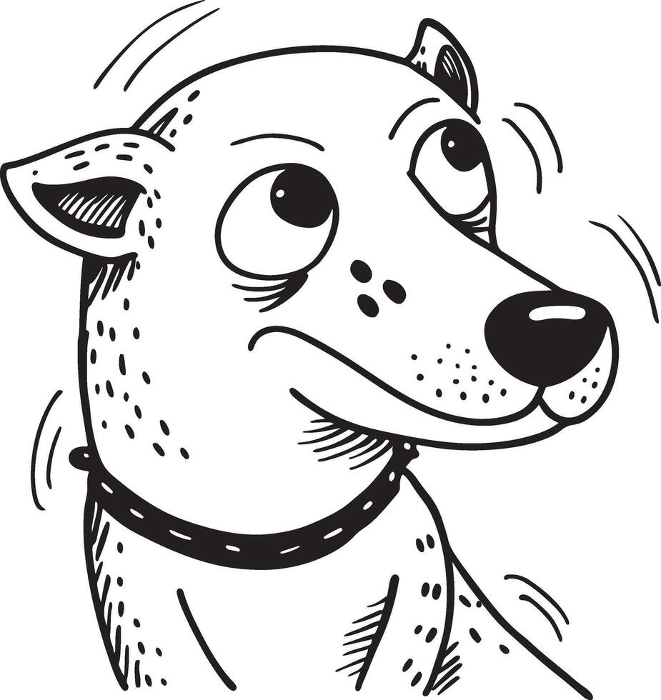 Labrador Retriever Doodle Line Art Drawing Black and White Illustration for Coloring Pages vector
