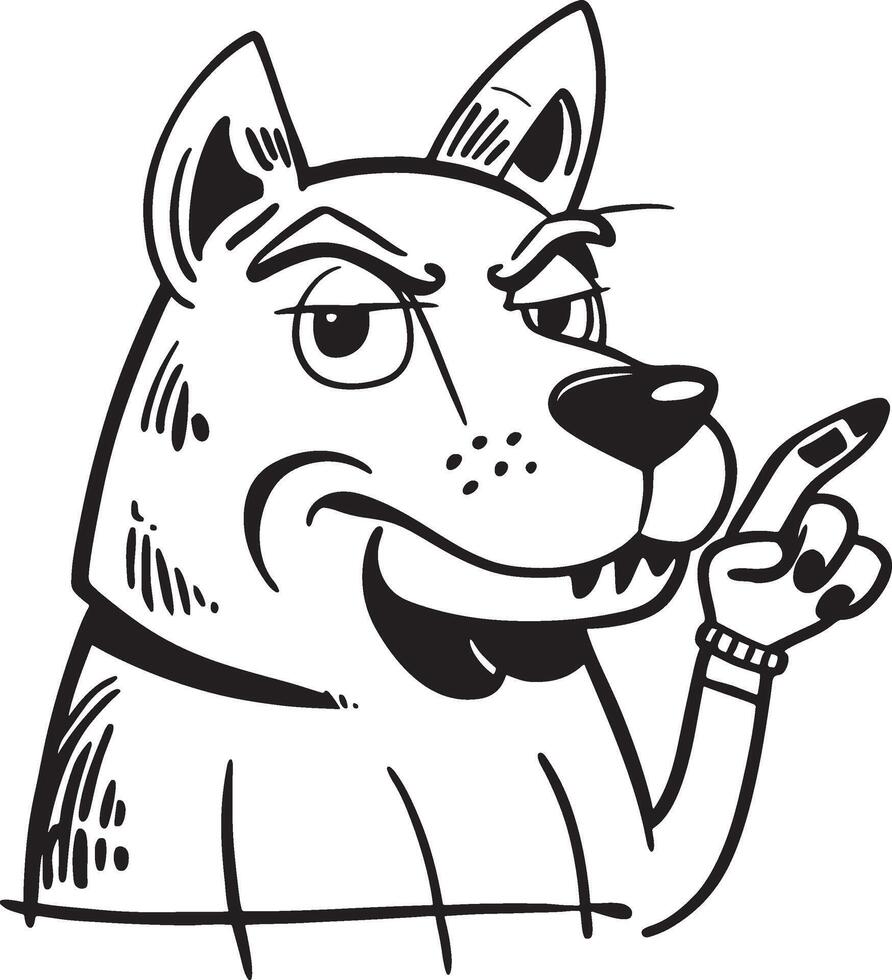 Bulldog Doodle Line Art Drawing Black and White Illustration for Coloring Pages vector