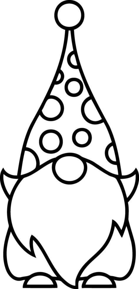 Doodle old gnome clipart Coloring page book Sketch vector