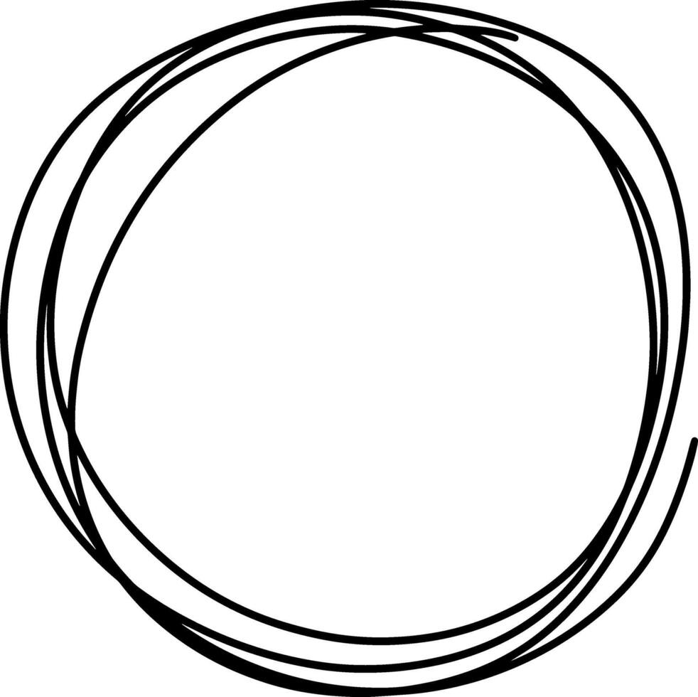 Circle hand drawn border Round frame vector